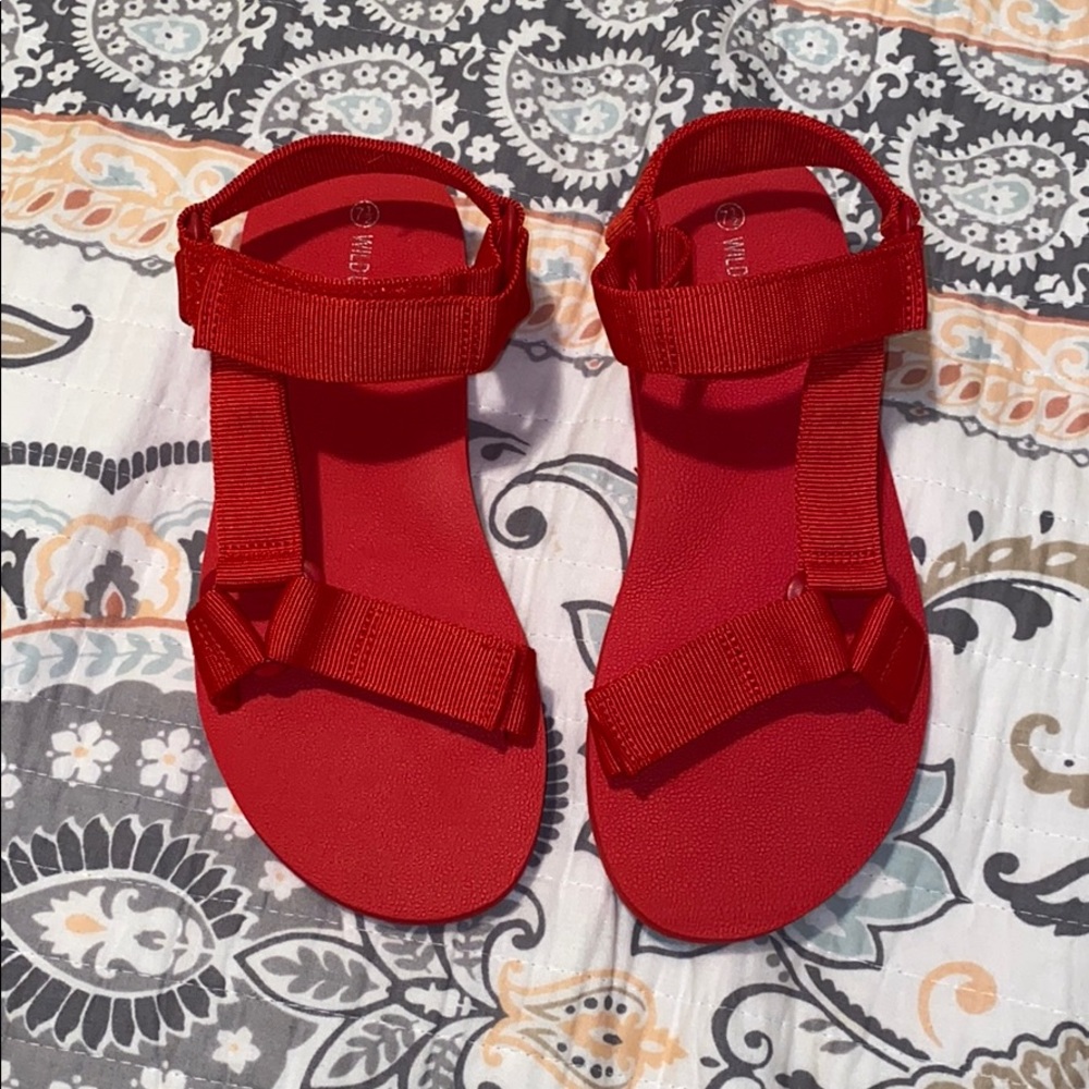 Red Strappy Sandals